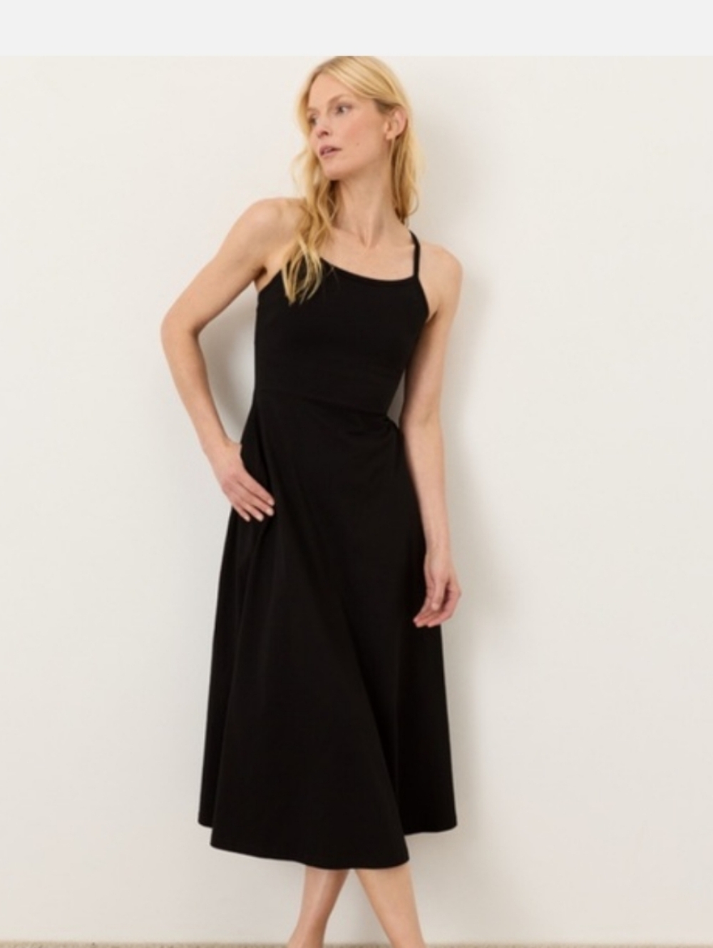 Pact Fit And Flare Midi Dress Black Medium